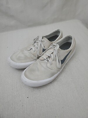 #ad Nike Stefan Janoski Sneakers Mens 11 White Suede Lace Up Low Top Shoes FLAWS