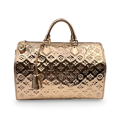 #ad Authentic Louis Vuitton Limited Edition Gold Monogram Miroir Speedy 35 Bag