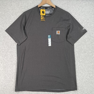 #ad Carhartt Force Relaxed Fit Pocket T Shirt M Short Sleeve Gray Midweight Workwear