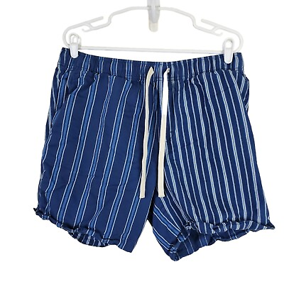 #ad Banana Republic Ombra Shorts Mens Large Blue Striped Drawstring Linen Beach Wear