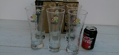 #ad 8 Glasses Cups ENGRAVED Carlsberg Beer UEFA EURO 2012 Poland Ukraine BIG 14oz