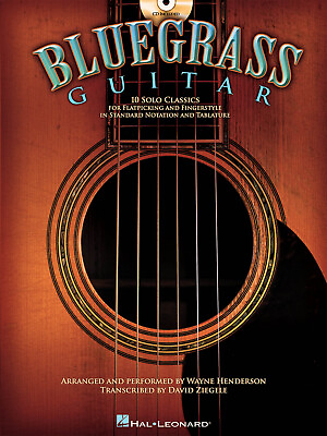 #ad Bluegrass Guitar Tab Sheet Music 10 Solo Classics Hal Leonard Book CD Pack