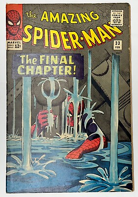 #ad AMAZING SPIDER MAN #33 VG 1966 App of Dr. Curt Connors 1966 Marvel Comics $245.00