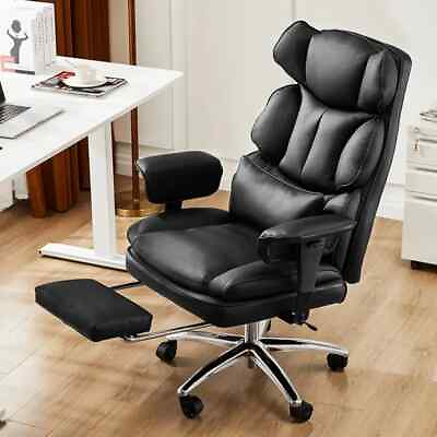 #ad Big Tall Executive Office Chair Ergonomic Leather Computer Desk Chair Footrest