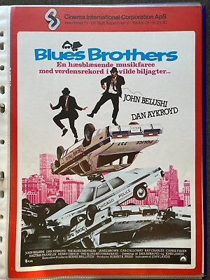 #ad The Blues Brothers John Belushi Dan Aykroyd 1980 Danish Movie Press Release $19.99