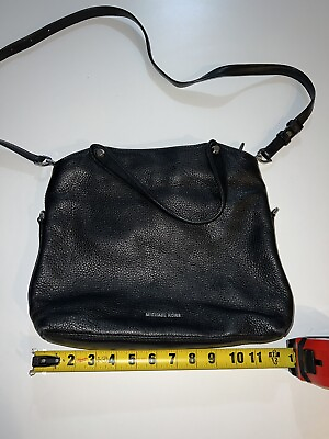 #ad Michael Kors Hyland Tote Bag Black Pebbled Leather Capsule Modern Minimalist