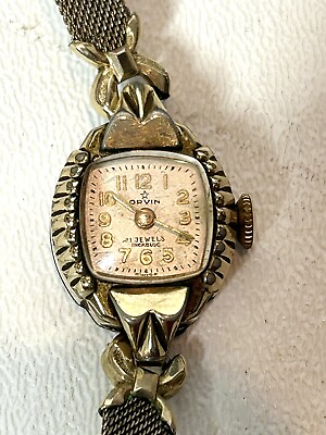#ad Vintage Orvin Women’s Wrist Watch INCABLOC 21 Jewels K FLEX USA Gold Band