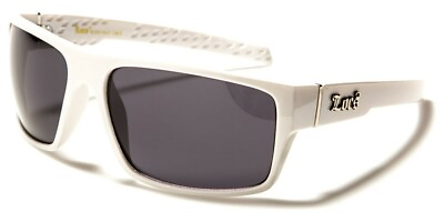 #ad Mens Sunglasses Rectangle White Frame Texture Detail 46MM Retro 80#x27;s 400UV