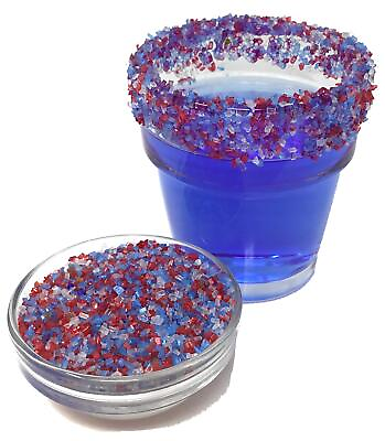 #ad Americas Cocktail Sugar Kosher All Natural Red White and Blue Cocktail Ri...