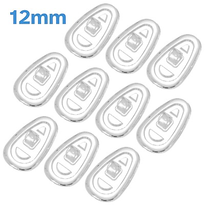 #ad 10pcs 12mm Taper Oval Silicone Screw In Nose Pads Grip On Side Holders Spectacle
