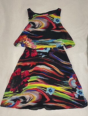 #ad Betsey Johnson Multi Colored layered dress