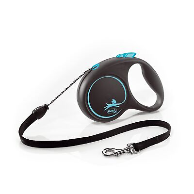 #ad Flexi Black Design Cord Blue Medium 5m Retractable Dog Leash Lead for dogs up to $29.10
