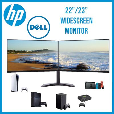 #ad Dell HP 22quot; 23quot; LCD Widescreen Monitor Gaming PS5 PS4 Xbox one Switch Laptop PC