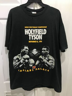 #ad Vintage Style Iron Mike Tyson vs holyfield boxing 1991 classic t shirt