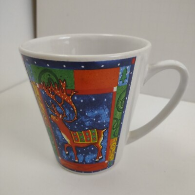 #ad Festive Tapered Christmas Reindeer Coffee Cup 🦌 Riye International Company... $8.00