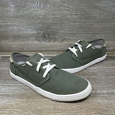 #ad Toms Carlo Heritage Casual Canvas Shoes Sneakers Green White Mens Size 12 $19.99