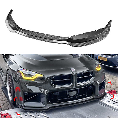 #ad Car Front Bumper Spoiler Lip Kit For BMW 2 Series M2 G87 2023 2024 Gloss Black