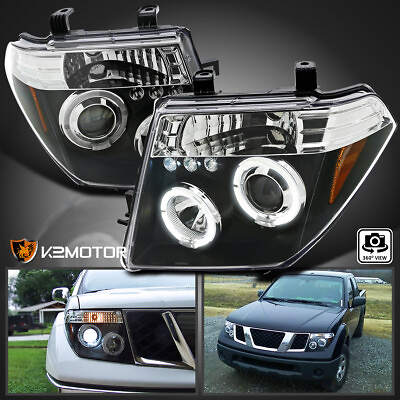 #ad Black Fits 2005 2008 Frontier 2005 2007 Pathfinder LED Halo Projector Headlights $148.38