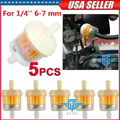 #ad 5pcs Motor Inline Gas Oil Fuel Filter Small Engine For 1 4#x27;#x27; Line 6 7mm Hose US