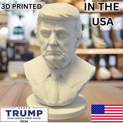 #ad 🇺🇸 10.5”Donald Trump Statue Marble Finish US45th President MAGA Desk Accessory