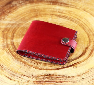 #ad Leather wallet red wallet men#x27;s wallet women#x27;s wallet.