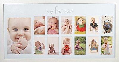 #ad Baby#x27;s First Year Frame Collage Frame For Baby In White 12 Month Picture Frame M