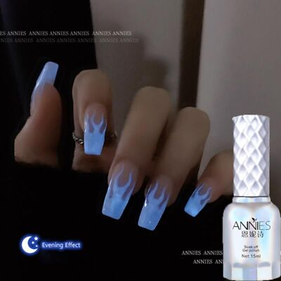 #ad Blue Fluorescent Nail Polish Neon Luminous Nail Gels Manicure Accessories 1pc