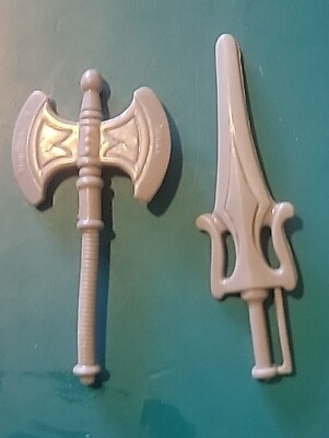 #ad Vintage Masters of the Universe Sword Axe Battle Armor He Man Accessory Weapon