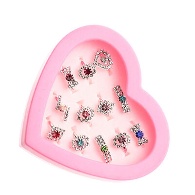 #ad 1 Set Children Crystal Rings Gemstone Rings Jewelry Toys Party Favors for Girls