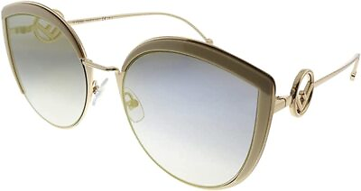 #ad Fendi Sunglasses FF0290 S IJSFQ 58mm Gold Gradient Mirrored Grey Lens