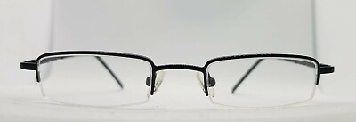 #ad Nice Sleek Black Metal Half Frame Rectangular Eyeglasses Frame 42 18 132