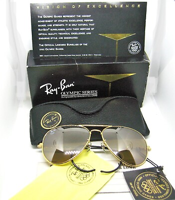 #ad Ray Ban USA Vintage Bamp;L NOS The General RB50 Olympics Aviator Rare Sunglasses