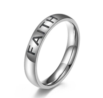 #ad Stainless Steel FAITH RING