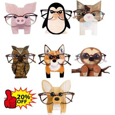 #ad Creative Eyeglasses Holder Glasses Animal SunglassesWooden Stand Display Rack