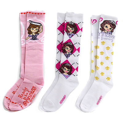 #ad DISNEY PRINCESS SOFIA The First Girls KNEE HIGH Socks Kids Size 6 8 Shoe 10.5 4