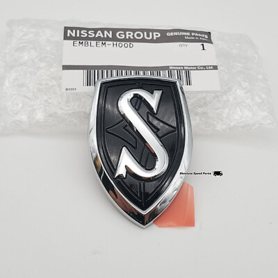 #ad OEM Nissan Black S hood emblem JDM S14 240SX Silvia badge 65892 80F00