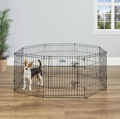 #ad Metal Black Exercise Pet Dog Playpen with Door 24quot;H Amazon Basics