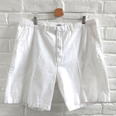 #ad Sun River Shorts Men#x27;s 42 XL White Cotton Flat Front Casual Casual Chinos Golf $14.93