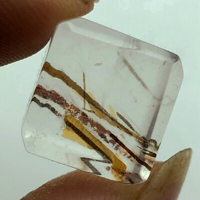 #ad Rare NATURAL Clear Red gold Strawberry Crystal Super Seven QUARTZ Square Crystal