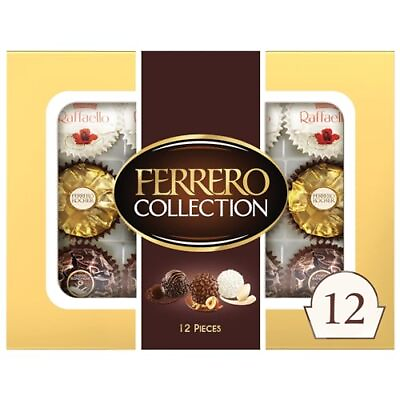 #ad Ferrero Collection 12 Count Gourmet Assorted Hazelnut Milk Chocolate Dark 4.6 oz