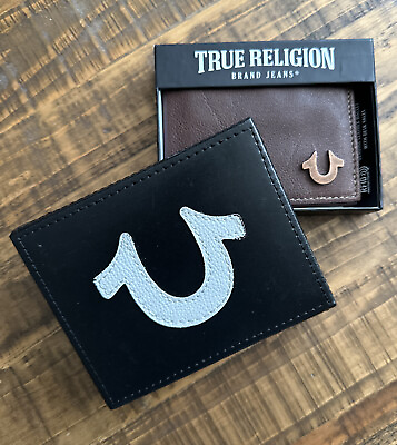 #ad True Religion Opal Tri Fold Wallet TR201358 Brown NWT And Box