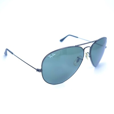 #ad Ray Ban Bamp;L Aviator L2821 WSAS Black Sunglasses G15 Green Glass Lenses 62mm