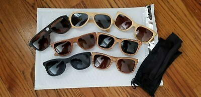 #ad Mens and Womens Wood Sunglasses Wooden Retro Vintage Wood Polarized Glasses $12.99