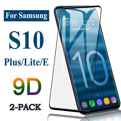 #ad 2Pack For Samsung Galaxy S9 S10 S8 Plus Note 8 9 Tempered Glass Screen Protector