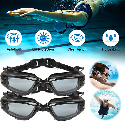 #ad 2Pack Men Women Swimming Waterproof Goggles Anti Fog UV Protection Swim Glasses