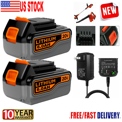 #ad 2Pack 20V For BlackDecker Max Lithium Battery OR Charger LBXR20 LBXR20 OPE LB20