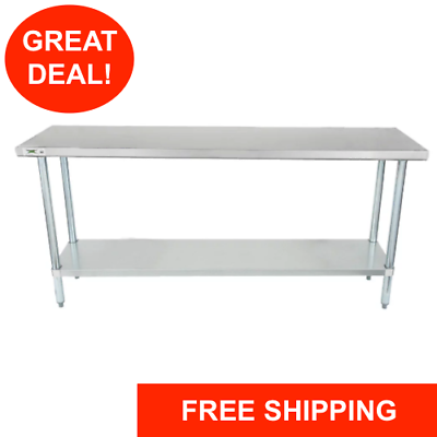 #ad 18quot; x 72quot; Stainless Steel Work Prep Table Undershelf Commercial Kitchen Storage