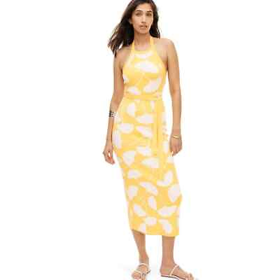 #ad Halter Tie Neck Ginkgo Yellow Sweaterknit Midi Dress DVF X Target NWT XXS XS S M