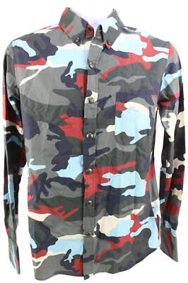 #ad Moncler Gamme Bleu Small US Multicolor Camouflage Longsleeve Button Down 24mo712