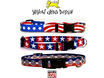 #ad Yellow Dog Designs Patriotic Collar Flag 4th of July Stars amp; Stripes XS S M L